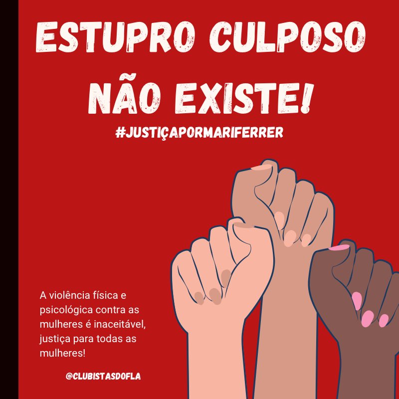 clubistasdofla's tweet photo. #justicapormariferrer Nossa página é administrada por mulheres e todas as administradoras e integrantes estão abismada com o caso da Mari. Em pleno 2020 temos que defender o óbvio. Não existe estupro culposo, todo estupro é intencional, e a justiça precisa ser feita. https://t.co/dUpATaw6i0
