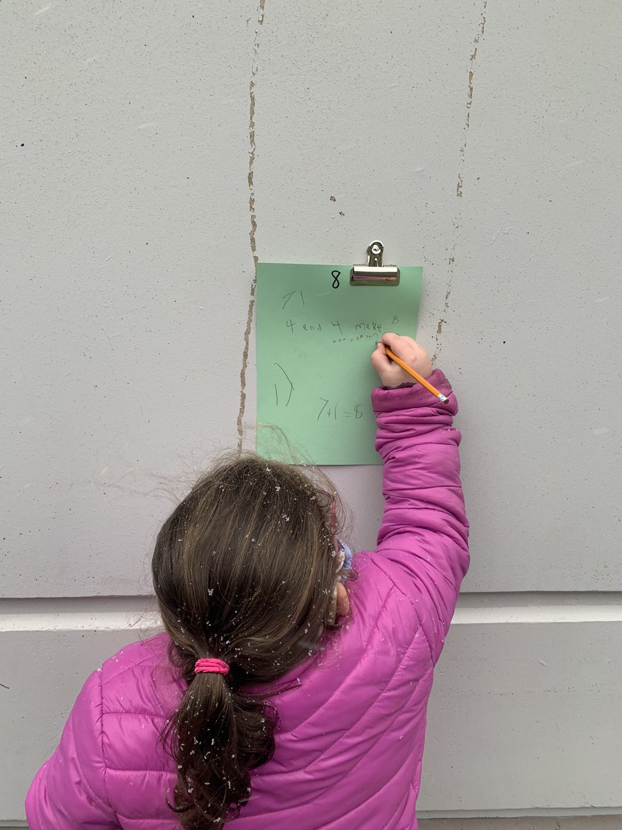 Jennife43563008's tweet photo. Who says we can’t catch snowflakes on our tongues while doing math? ❄️ #partitioningnumbers @nsaskproject #outdoorlearning https://t.co/bVKB75Njsu