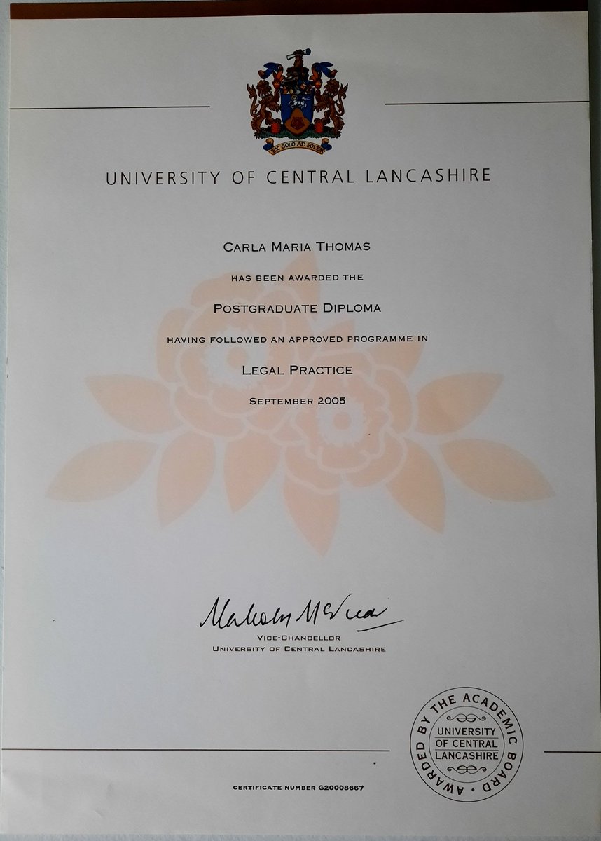 8/That indomitable will helped me to achieve a Bachelor of Laws degree at the  @UCLanLaw, which I studied with French & French law. In 2005, I passed my Legal Practice Course at  @UCLanLaw. In addition, I was awarded a Law School Prize for Meritorious Performance.