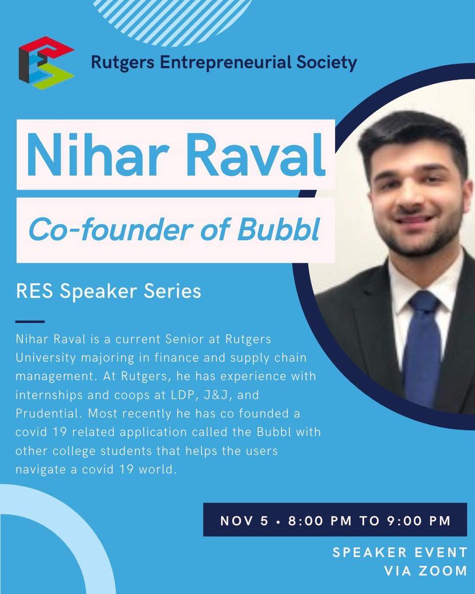 Hi everyone!! Make sure to come out to our second meeting of the semester on Thursday to hear about Nihar Raval &amp; his Covid-19 Application! 

fb.me/e/4TzGZgKNO