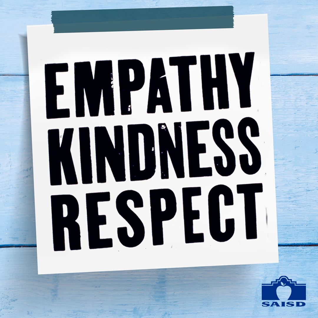 SAISD's tweet photo. No matter the results from the polls, it's important to remember that everyone deserves to be treated with kindness and respect. SAISD is committed to providing a safe space for students – today, tomorrow and every day. https://t.co/iDy6DzGTOg