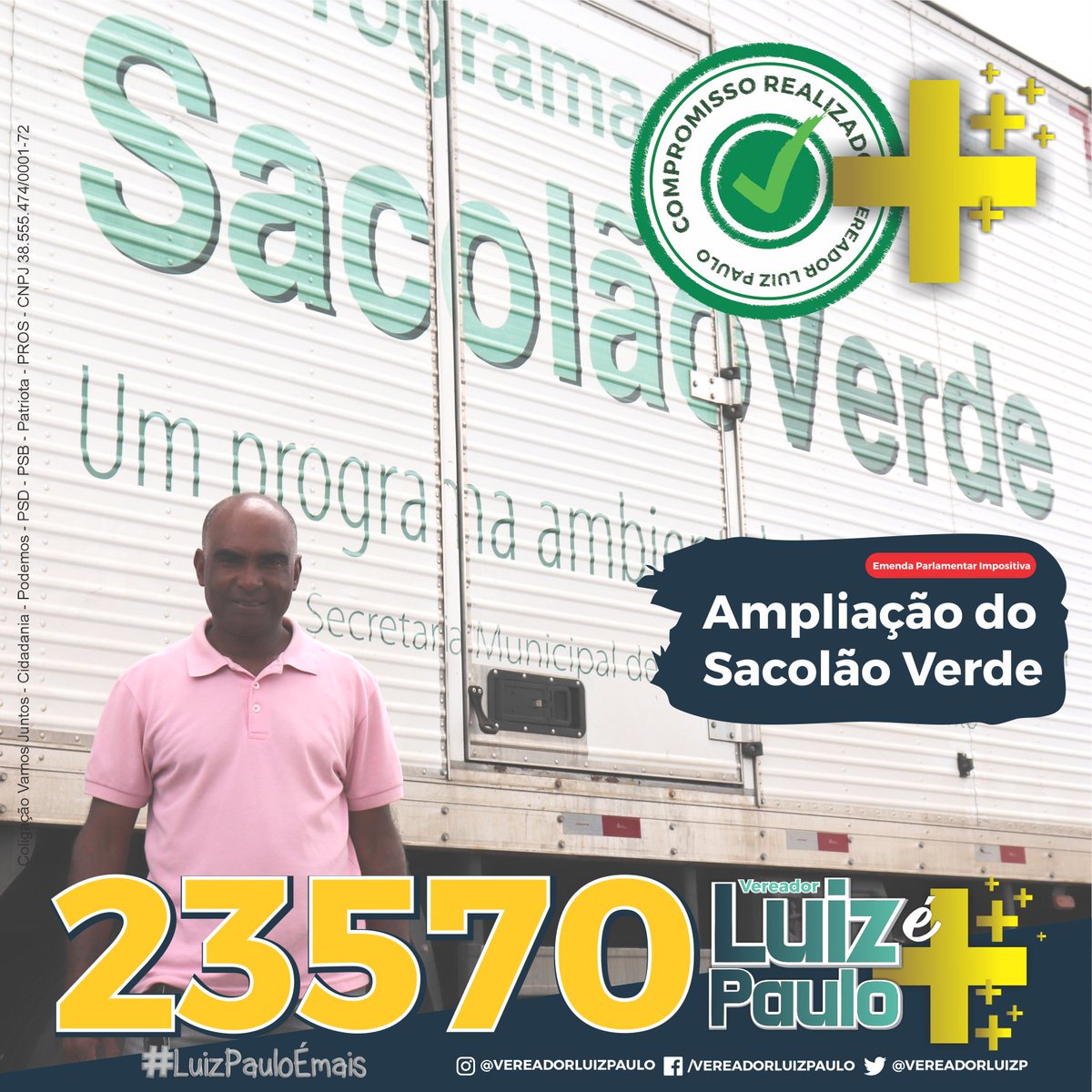luizpauloSPJ's tweet photo. Destinei Emenda para extensão do programa para outros bairros de nossa cidade, atendendo assim muitas outras comunidades que precisavam do serviço. Vem comigo!
#vereadorluizpaulo #cidadania #juntoscomluizpaulo #luizpauloémais #vamosjuntos #23570 #23 #ninasinger https://t.co/2rxmBAcC58