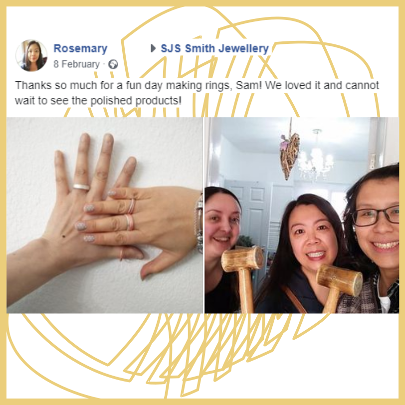 SJSJewellery's tweet image. #testimonial from a lovely customer. Book via: bit.ly/345Xuz8 
#makeyourownjewellery
#silverclassesstockport
#creativeclasses
#jewelleryclass
#jewellerymaking
#jewellerymakingworkshops
#jewelleryworkshops
#learntomakejewellery
#becreative
#learnandplay
#silversmithing
