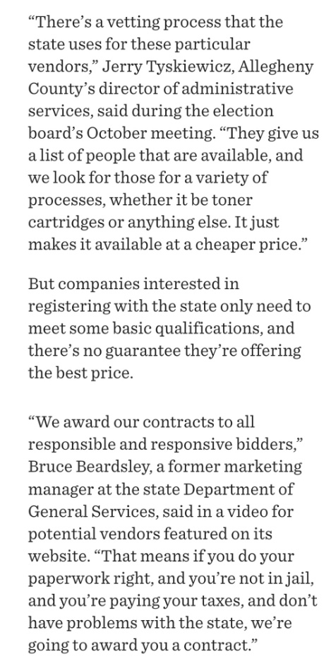 No one in Allegheny County ever vetted or hired Midwest Direct. No elected officials voted to give them the contract.So how did RBM Consulting get the contract? How did they end up on the COSTARS list?It's a little unclear. And they didn't answer any of the Inquirer's calls.