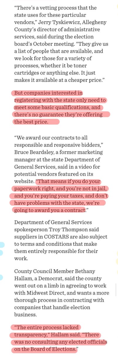 It SEEMS like they were added or approved by Republican members of the County Council. And since RBM Consulting had no competitors on the list & the Elections Board assumed this company had been vetted, the County Elections Board contracted RBM to send out our mail-in ballots.