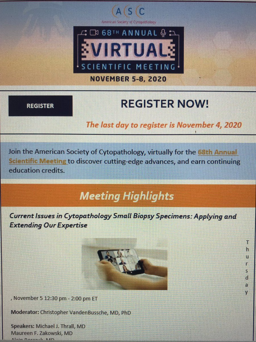 ZMaleki_cyto's tweet photo. Last chance!!!
There is still time to register. #CytPro #cytopathology #cytotech #cytology https://t.co/fGyIMbIyLW