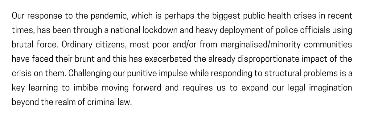COVIDStateWatch's tweet photo. The study concludes that the pandemic has exacerbated problems with policing in India, and underscored the need to move beyond criminal law responses to social problems. https://t.co/iXHadBvKip