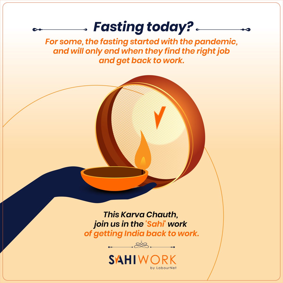 sahi_work's tweet photo. This #KarvaChauth, join us in the 'Sahi' work of getting India back to work!

#karvachauth #staffing #hr #bluecollarjobs #migrantworkers #recruitment #hiring #jobs https://t.co/mXIqQ9AuNt