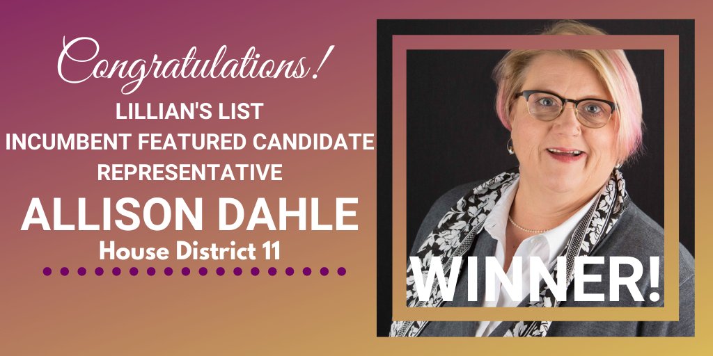 LilliansList's tweet photo. Congratulations, @AllisonDahle! #FeaturedCandidate https://t.co/6r9xqvgYtT