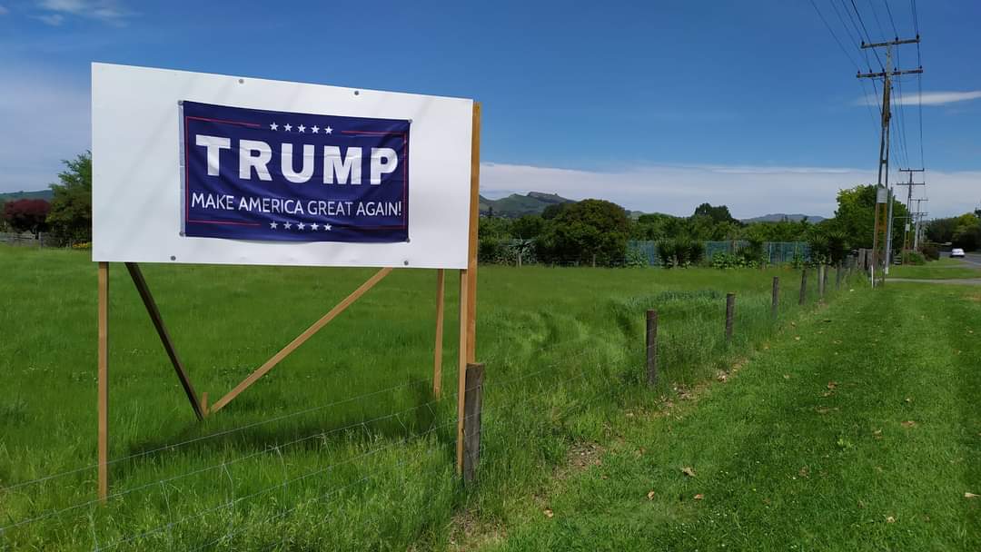 PippaMS's tweet image. Seen in Havelock North today. Famous for its wineries, Campylobacter and Trump supporters?!!