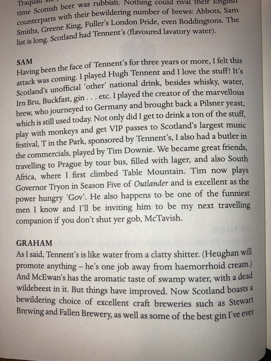 Chapter 2  #KrisReadsClanlands Just sharing a bit. I loved my Scottish , including Tennents