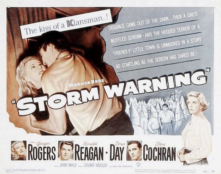 Day 3 of  #Noirvember: Storm Warning (1951), starring Ginger Rogers, Ronald Reagan and Doris Day.