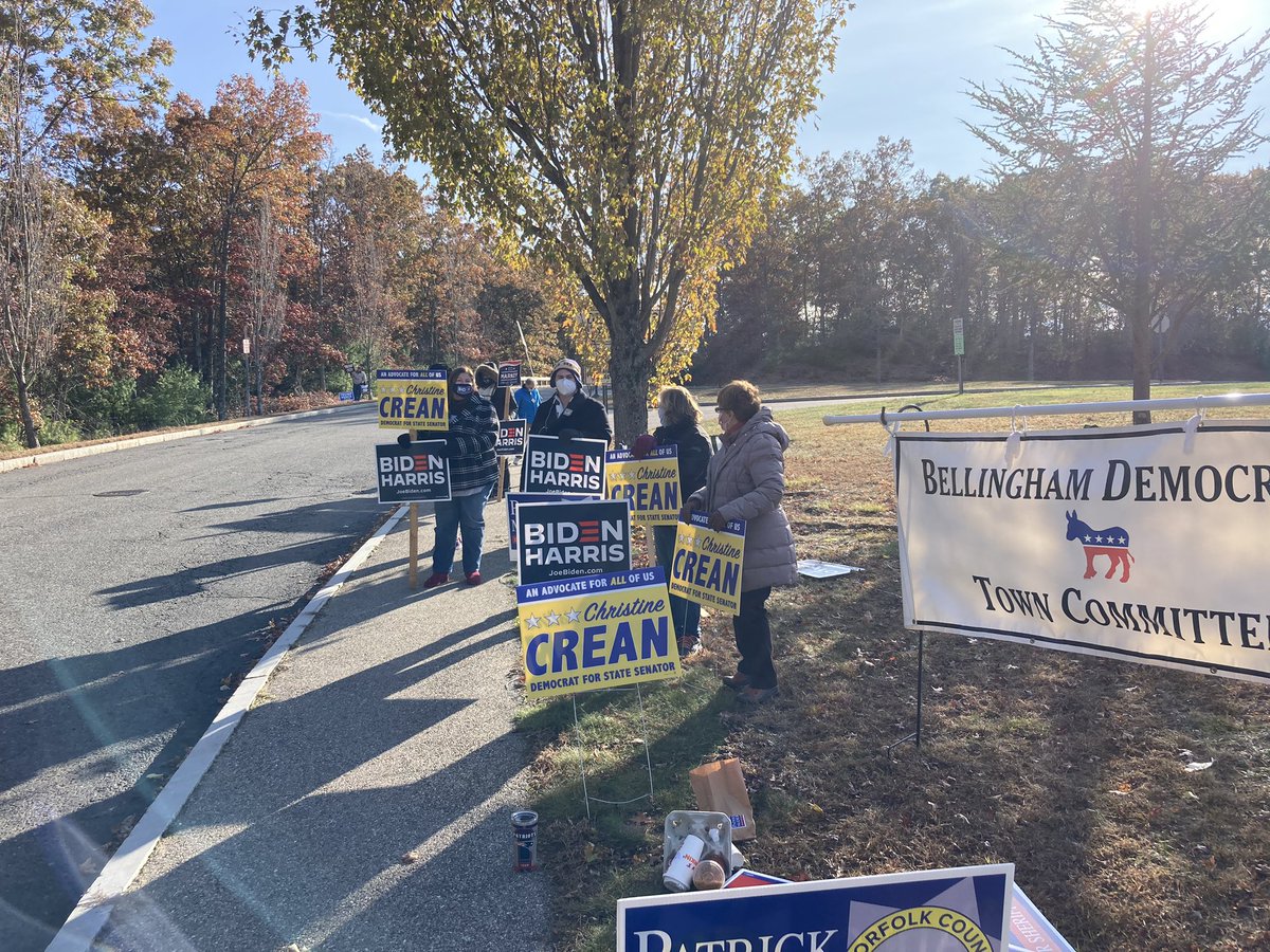 DemocraticTown's tweet photo. Election Day at the polls in Bellingham. These are the people who showed up throughout the campaign to support Democrats; so proud of them. Thank you! Tonight we go Blue!1 https://t.co/kLsfKNgeaf