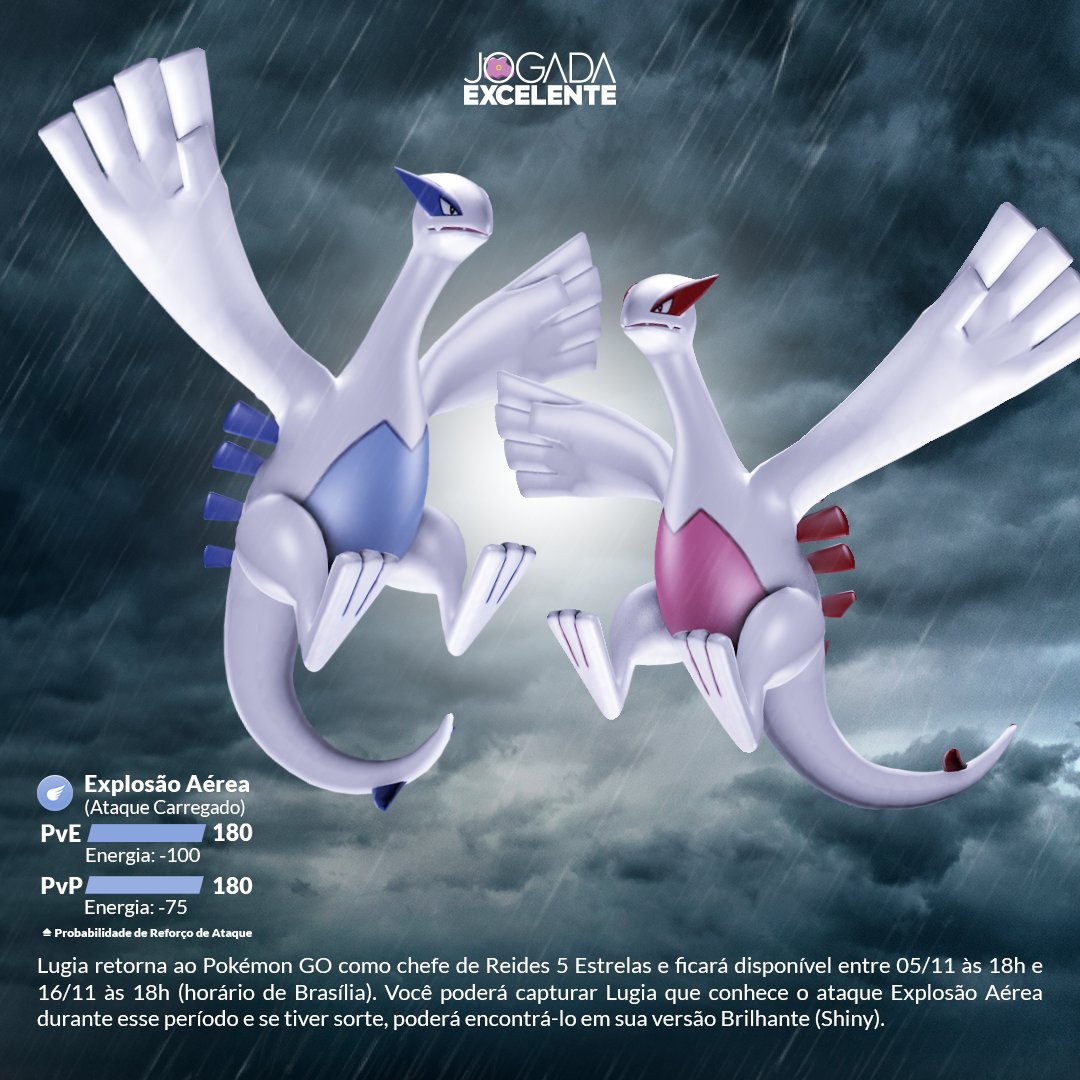 Lugia Hiny Brilhante Pokemon Go (30 Dias de Amizade), Jogo de Computador  Pokemon Go Nunca Usado 62771410