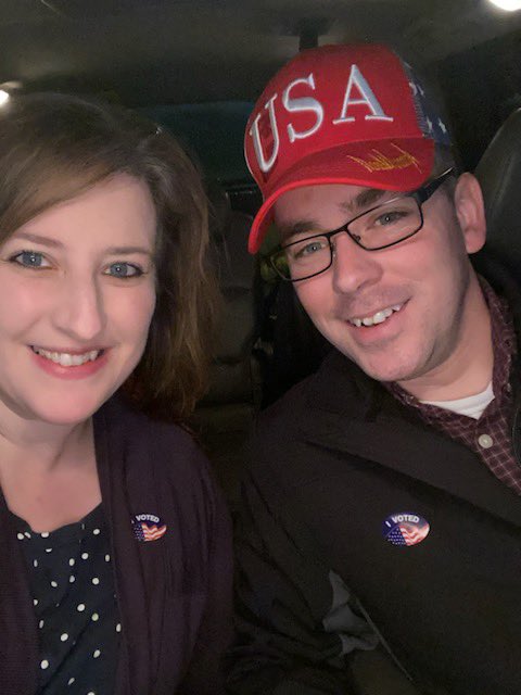 NWPetePetersen's tweet photo. Yesterday we went to see President @realDonaldTrump and Vice President @Mike_Pence . Today we cast our vote! #MAGA2020 #4MoreYears #ProLife #ProChurch #ProGun #ProIsrael #ProAmerica https://t.co/WbDmFDTj4E