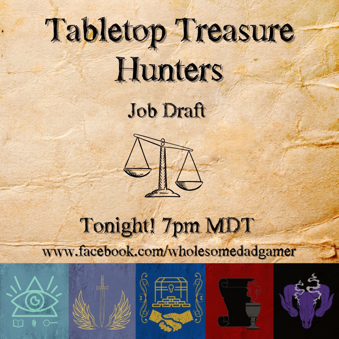 Join me tonight for my final stream on Facebook! After this I will be exclusively streaming on twitch under Level 1 Geek! 

Saying farewell to Facebook with another episode of Tabletop Treasure Hunters! Come watch our 3rd job draft and see what adventures are in store next!