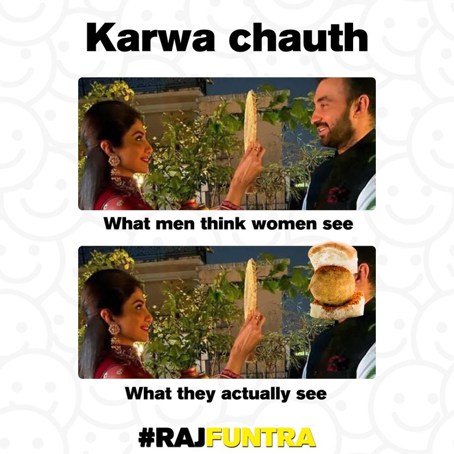 Karwa Chauth: Raj Kundra Shares Meme Feat On Shilpa Shetty - Sakshi