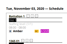🎉New Feature

Groups now show on the PDF print out. Any groups that are 'Indicated in the Crew Scheduler' will print. Remember- those group indicators will follow the employee, no matter where they are scheduled! Our favorite use is to show special teams or classifications!