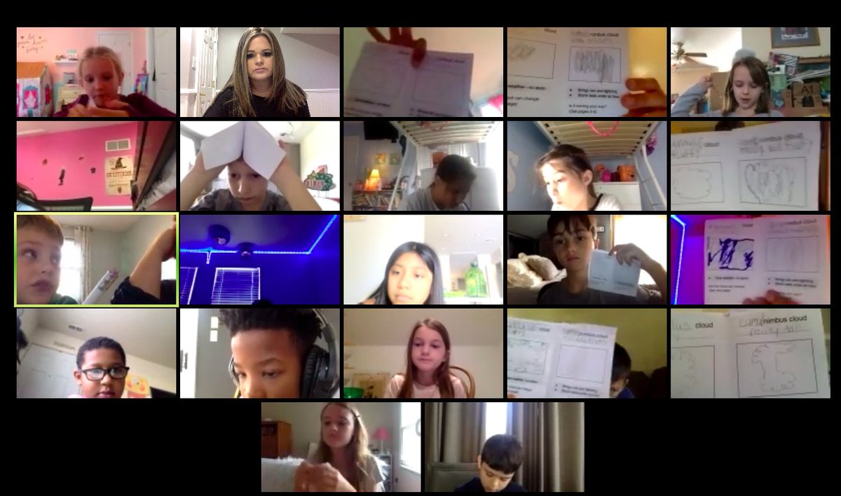 SMBesignano's tweet photo. The kiddos had so much fun learning virtually today! The highlight of our day was becoming storm spotters and dancing to the water cycle! https://t.co/mRzgJCTSM4