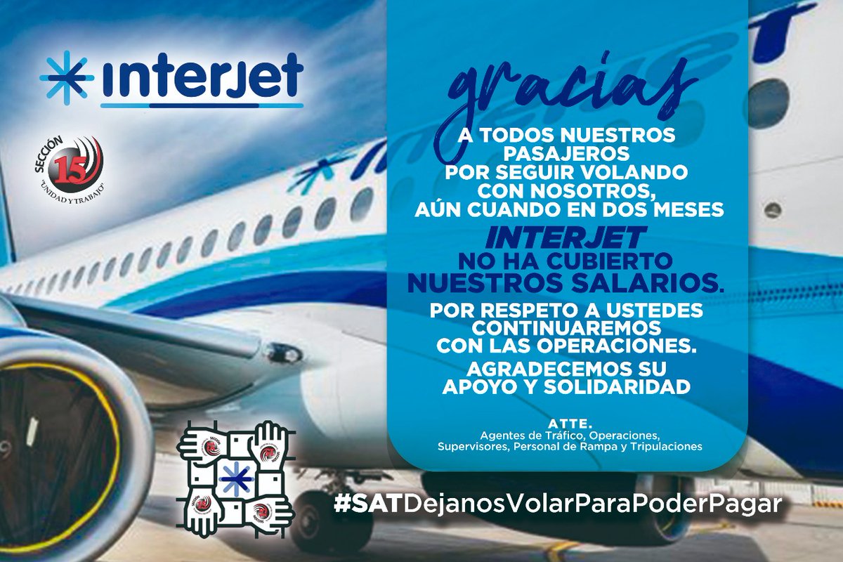 interlpz's tweet photo. #familiainterjet  #SATDejanosVolarParaPoderPagar https://t.co/2Jph1KYNcg