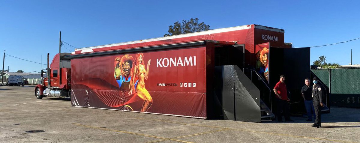 RESExhibits's tweet photo. The Konami Mobile Exhibit has officially made it to the Big Easy. #NOLA #MobileExhibiting https://t.co/3BjkUAuoXK