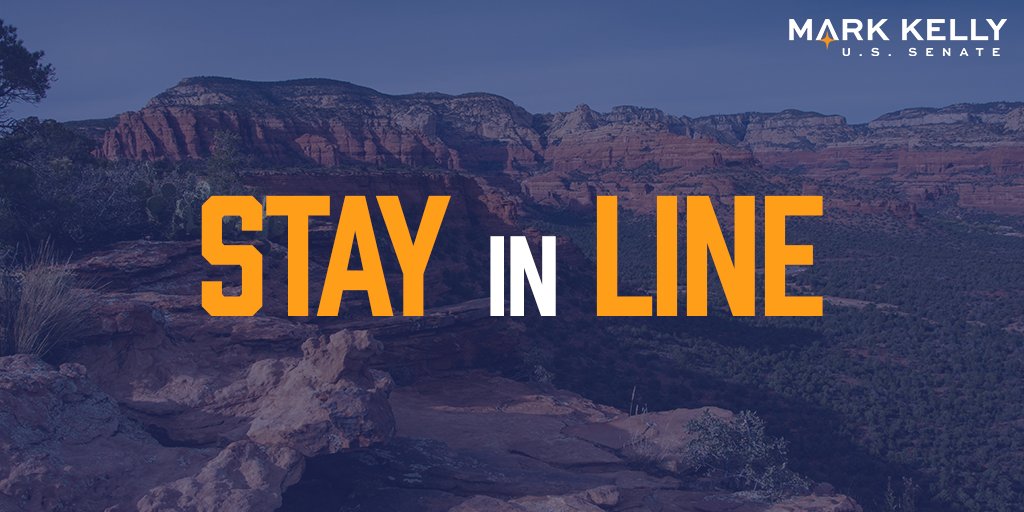 CaptMarkKelly's tweet photo. Arizona — if you haven’t voted yet, there’s still time! As long as you’re in line by 7 PM, you can vote. Get out there and make your voice heard. #Vote4AZ https://t.co/Hpf46Q0wBJ