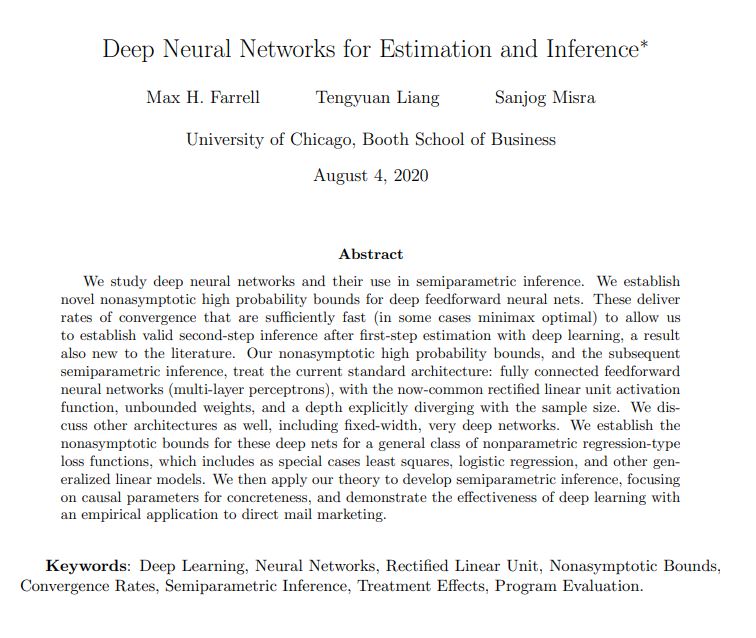 Econometrica (@ecmaeditors) on Twitter photo Deep learning has had astonishing success in many areas. Can we use it successfully in economics? Can we understand the statistical properties of such state of the art ML tools? New results for deep neural networks show that yes, we can <a href="/sanjog_misra/">Sanjog Misra</a> econometricsociety.org/publications/e… Deep learning has had astonishing success in many areas. Can we use it successfully in economics? Can we understand the statistical properties of such state of the art ML tools? New results for deep neural networks show that yes, we can <a href="/sanjog_misra/">Sanjog Misra</a> econometricsociety.org/publications/e…