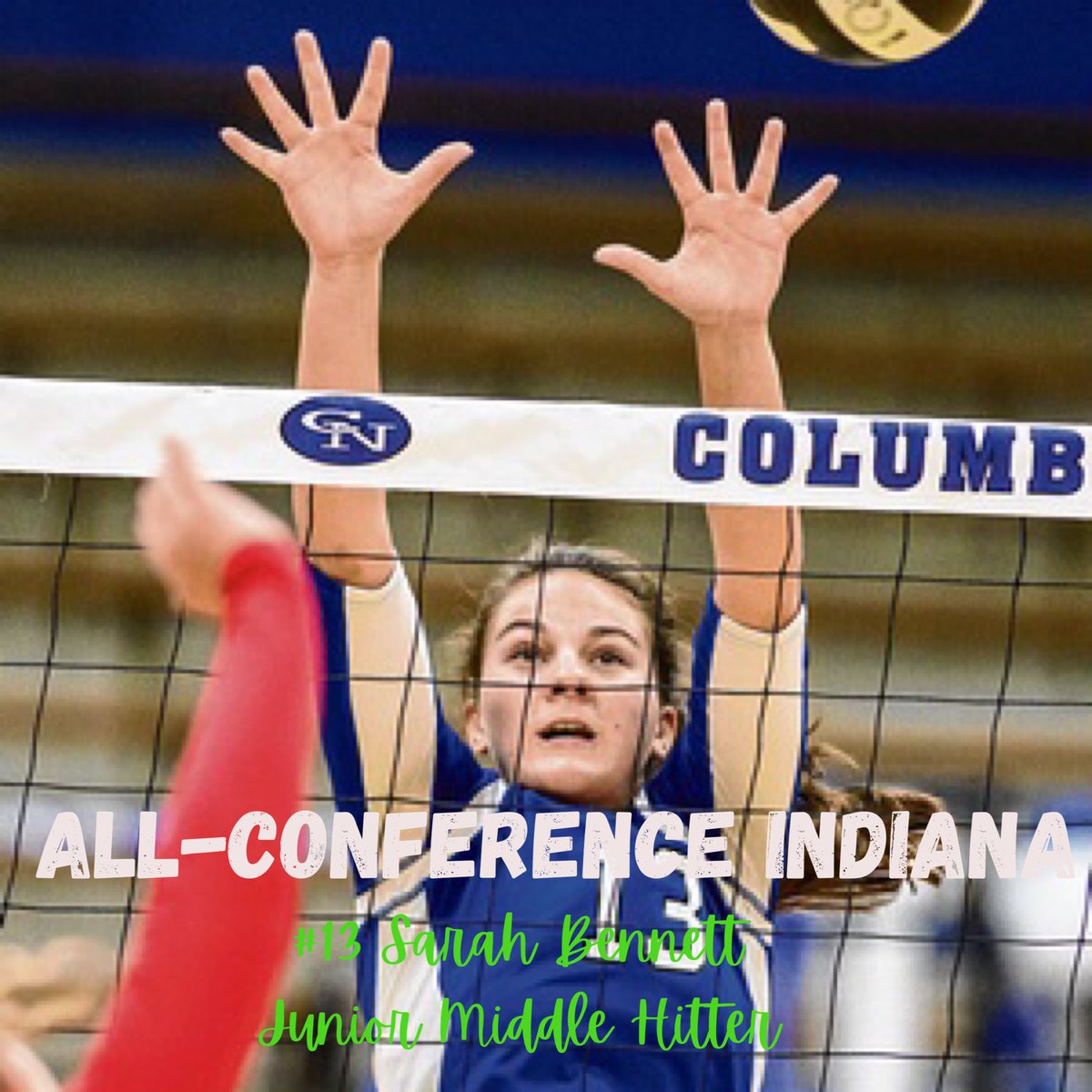columbusnorthvb's tweet photo. Congrats to Sarah Bennett on       All-Conference Indiana! 🏐 #CNVB https://t.co/RrvLBRqBle