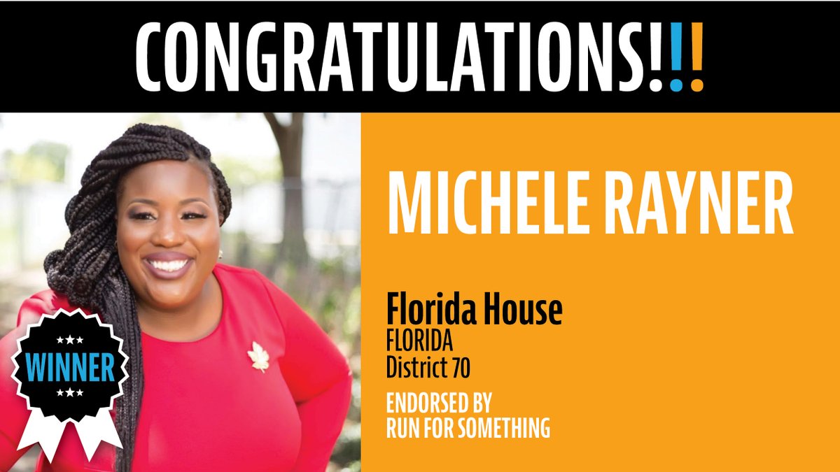 It's officially official!  @micheleforfl has won her election for the Florida State House in District 70, becoming one of the first openly LGBTQIA+ women of color elected to Florida’s Legislature!!