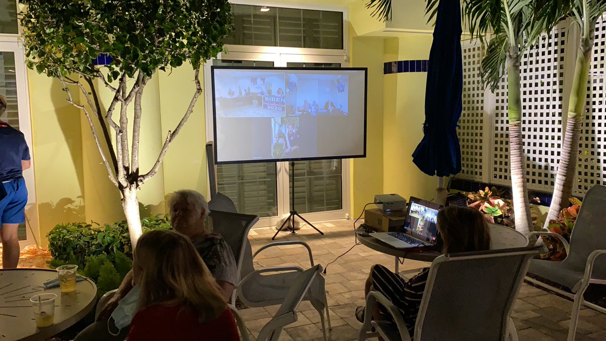 PinellasDems's tweet photo. We are hearing some early results at #PartyToWin with lots of good early news for Pinellas Democrats in their races! We’ve got a live feed out in the courtyard, just outside the room where it happens. https://t.co/WX5xyqRhVl