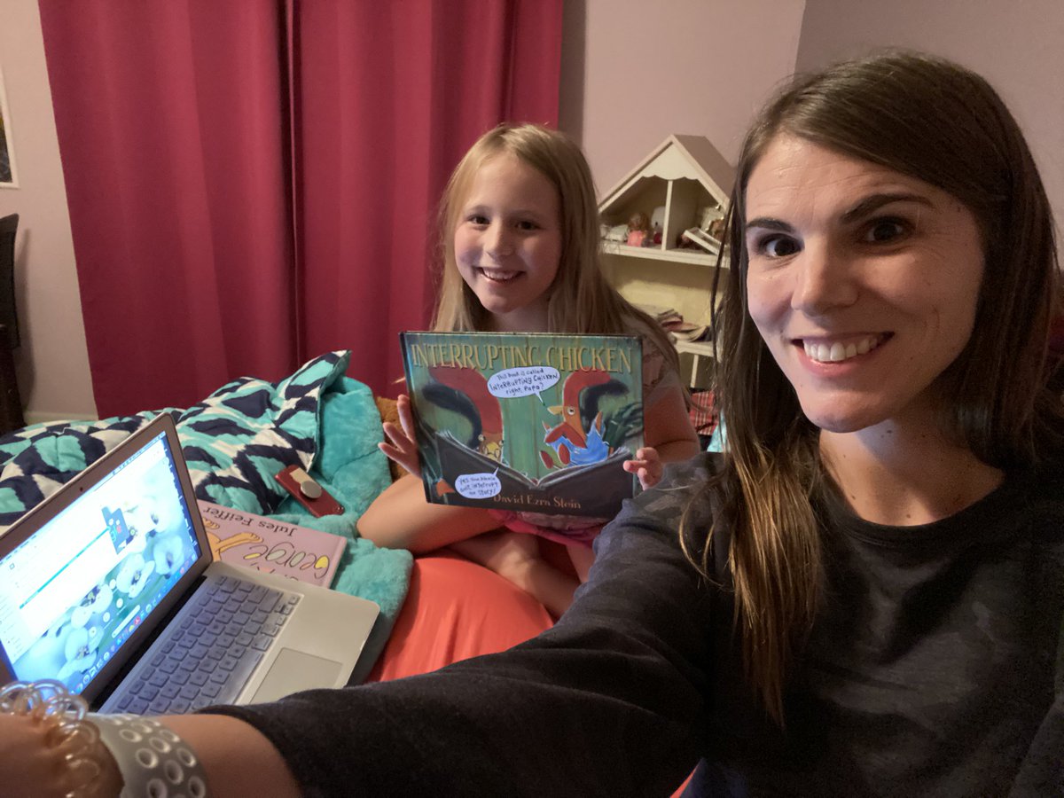 HNovotney's tweet photo. So much stress and uncertainty right now, sometimes you just need a bedtime story with your class to make everything ok!  
#LoveMyStudents #d76diamonds https://t.co/wET7H1xjLf
