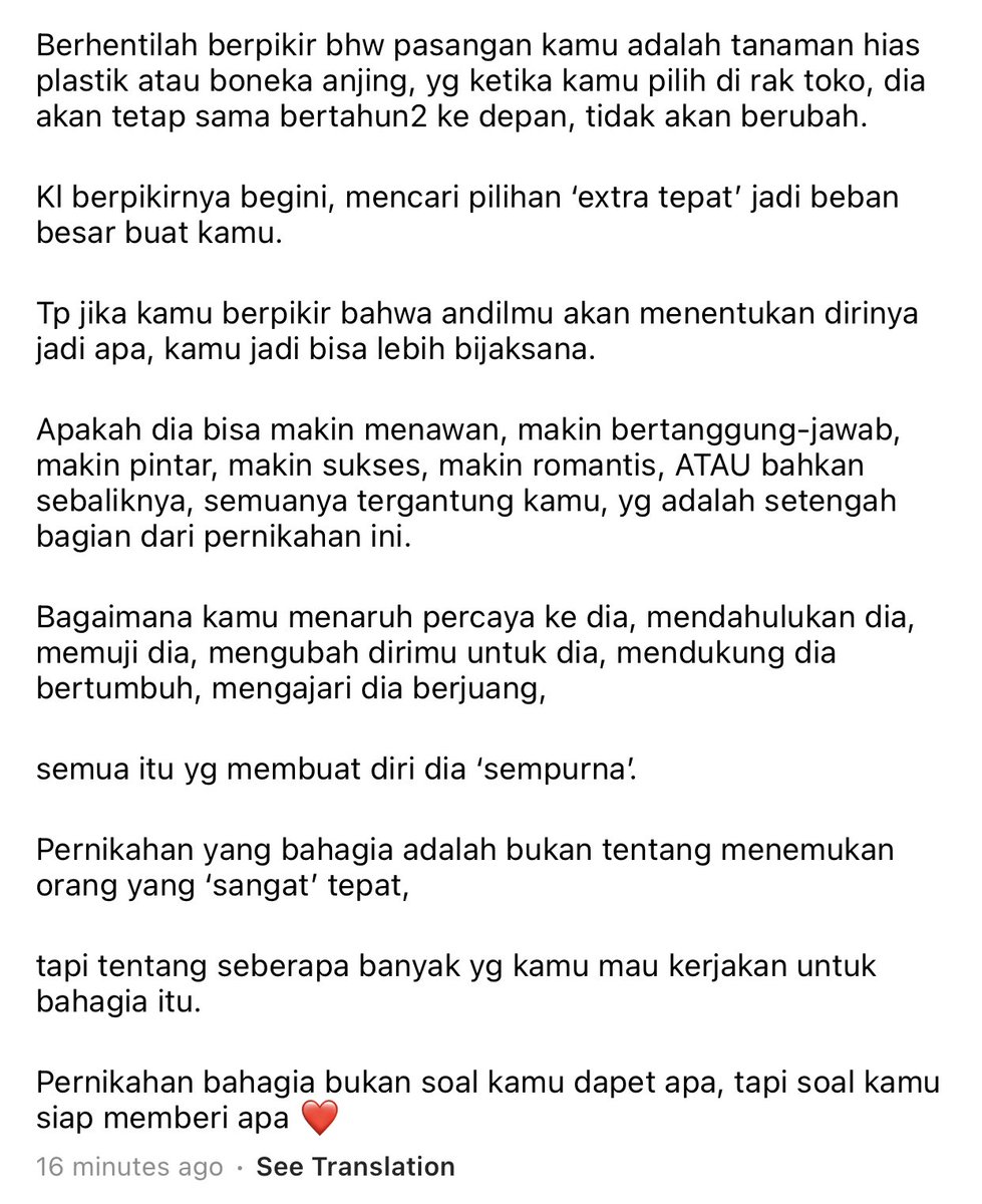 Dari ratusan pertanyaan soal hubungan/pernikahan yg masuk kemarin, 80% isinya sama:

“Bagaimana tahu bahwa dia adalah pasangan yg tepat buat saya?”

Saya janji akan menulis khusus karena panjang, dan ini jawaban saya ❤️

Semoga jadi lebih cepat yakin 🙇🏻‍♂️😘