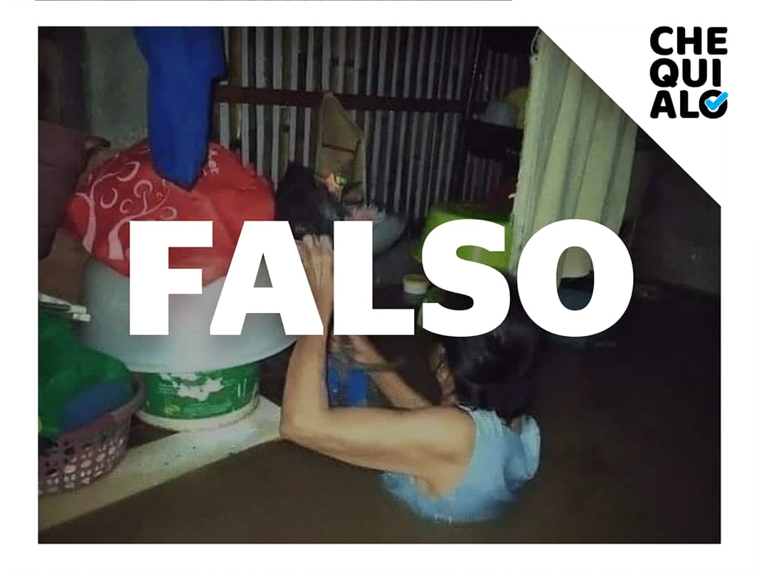 chequialo's tweet photo. #EsFalsa | La fotografía de una mujer en el interior de una vivienda anegada no corresponde a Nicaragua, tal y como usuarios de redes sociales y algunos medios digitales han reproducido. La foto fue tomada a finales de octubre en Filipinas durante el paso del tifón Quinta. #ETA https://t.co/FQvWILOSzC