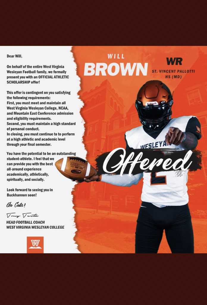 iamwillwb's tweet photo. Thankful to receive my first offer from West Virginia Wesleyan! @Martind_Gator https://t.co/5LtNNsGTTy