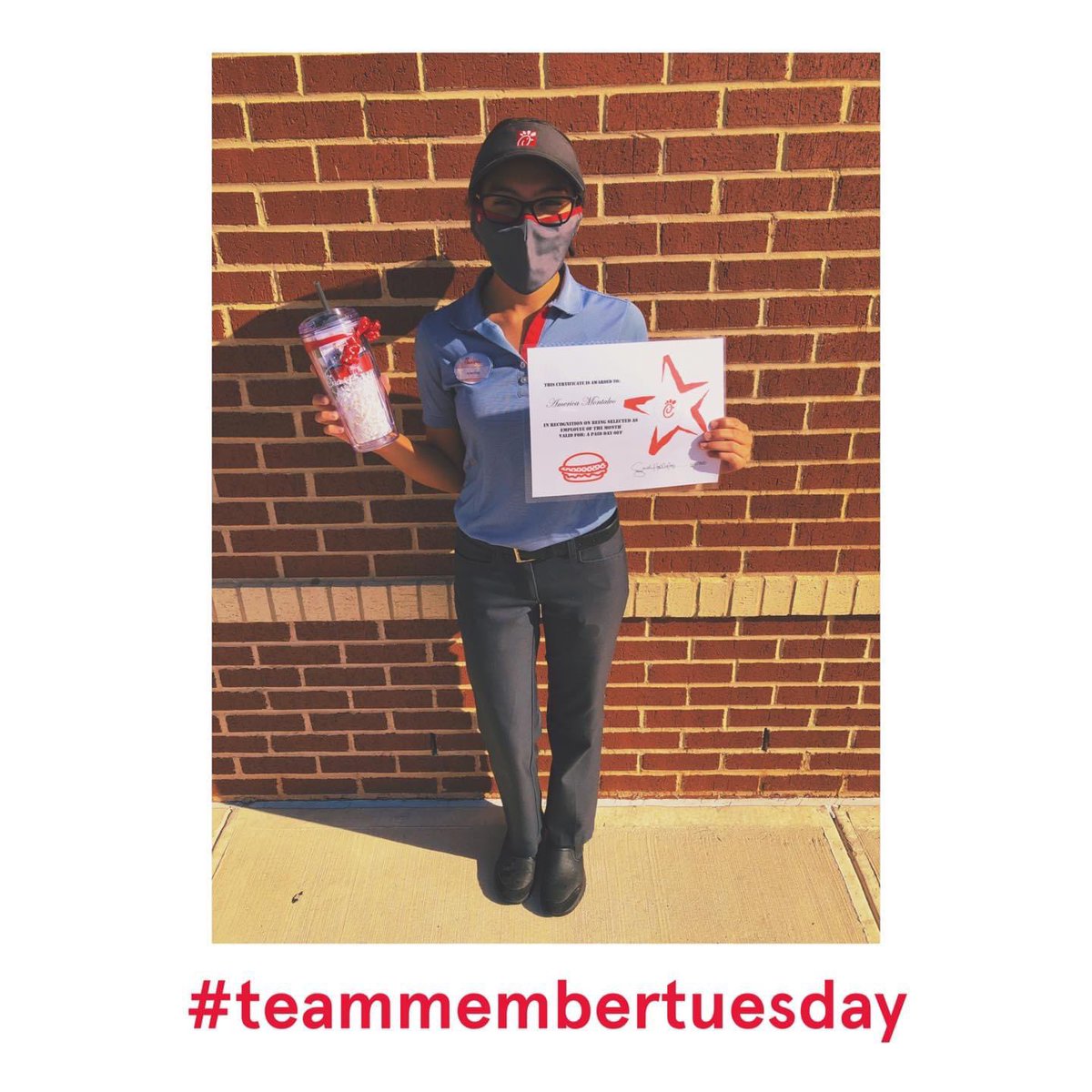 Congratulations to America! 
America is our team member of the month for October! She is such a hard worker and it’s been so fun to see her grow! We’re thankful for you America! 🥳❤️🙌
#teammembertuesday #cfaharlingen #heretoserve