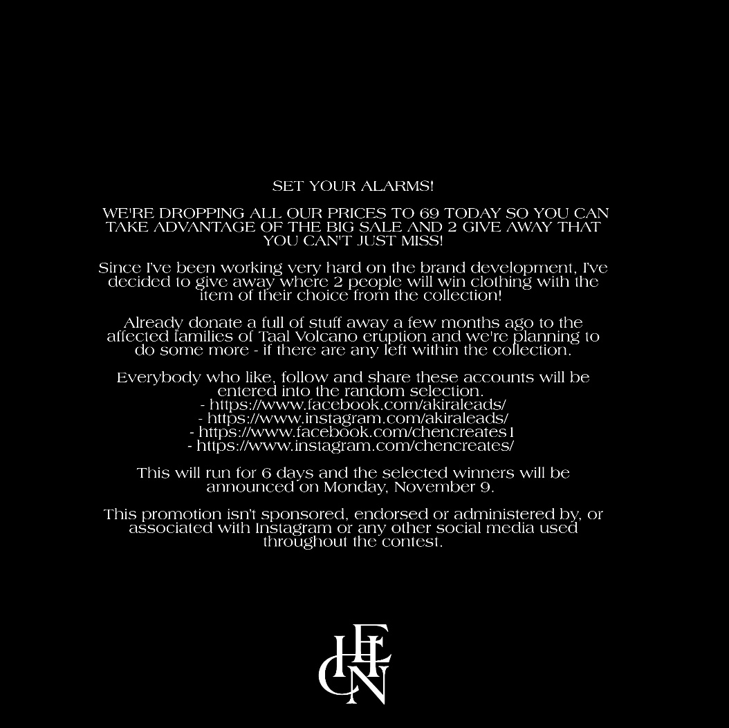 chencreates's tweet image. This will run for 6 days and the selected winners will be announced on Monday, November 9. 

This promotion isn’t sponsored, endorsed or administered by, or associated with Instagram or any other social media used throughout the contest.