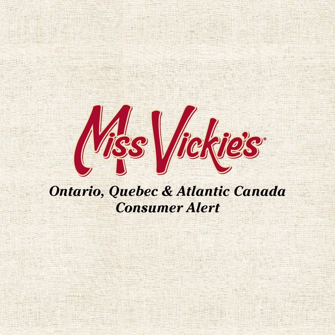Ontario, Quebec &amp; Atlantic Canada Recall: limited Miss Vickie’s® potato chip products due to isolated reports of a small piece of glass at the bottom of the bag.  Ontario, Quebec &amp; Atlantic Canada only, full list: missvickies.ca/voluntary-reca….