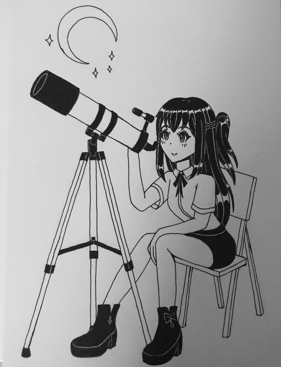 marenchan_'s tweet photo. Day 28: Moon
October might be over but Inktober is not (at least for me)
#purintober2020 #inktober2020 #inktober #moon #moonandstars #telescope #stargazing https://t.co/6rj4jPusgA