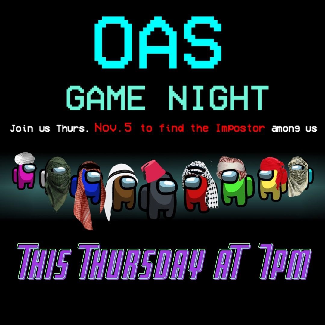 OASUMD's tweet photo. Come join us on zoom THIS THURSDAY @ 7PM to play Among Us! Hope to see you there - zoom link will be provided on our Instagram and Groupme https://t.co/RhL7vI8W6R