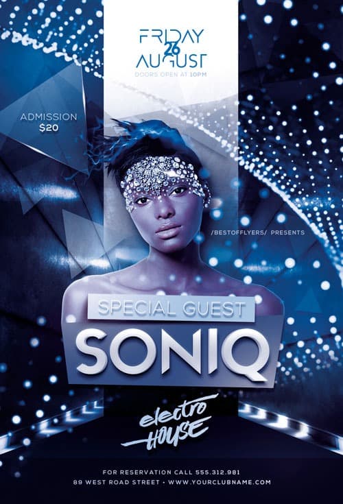 DJ Soniq Electro House Free Flyer Template: freepsdflyer.com/?p=8143 Club, Dance, DJ, EDM, Electro, Event, Minimal, Music, Nightclub, Party, Techno