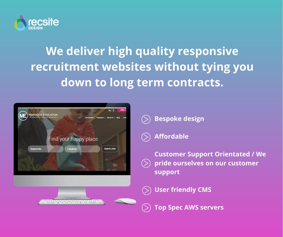 RecsiteDesign's tweet image. At Recsite Design we always deliver top quality Recruitment Websites with seamless integration with your ATS provider.

Our websites pay for themselves.

zcu.io/OX7j

#RecsiteDesign #Recsite #Recruitment #Bespoke #Design
#Websites #Support #ATS #CRM #Recruiters