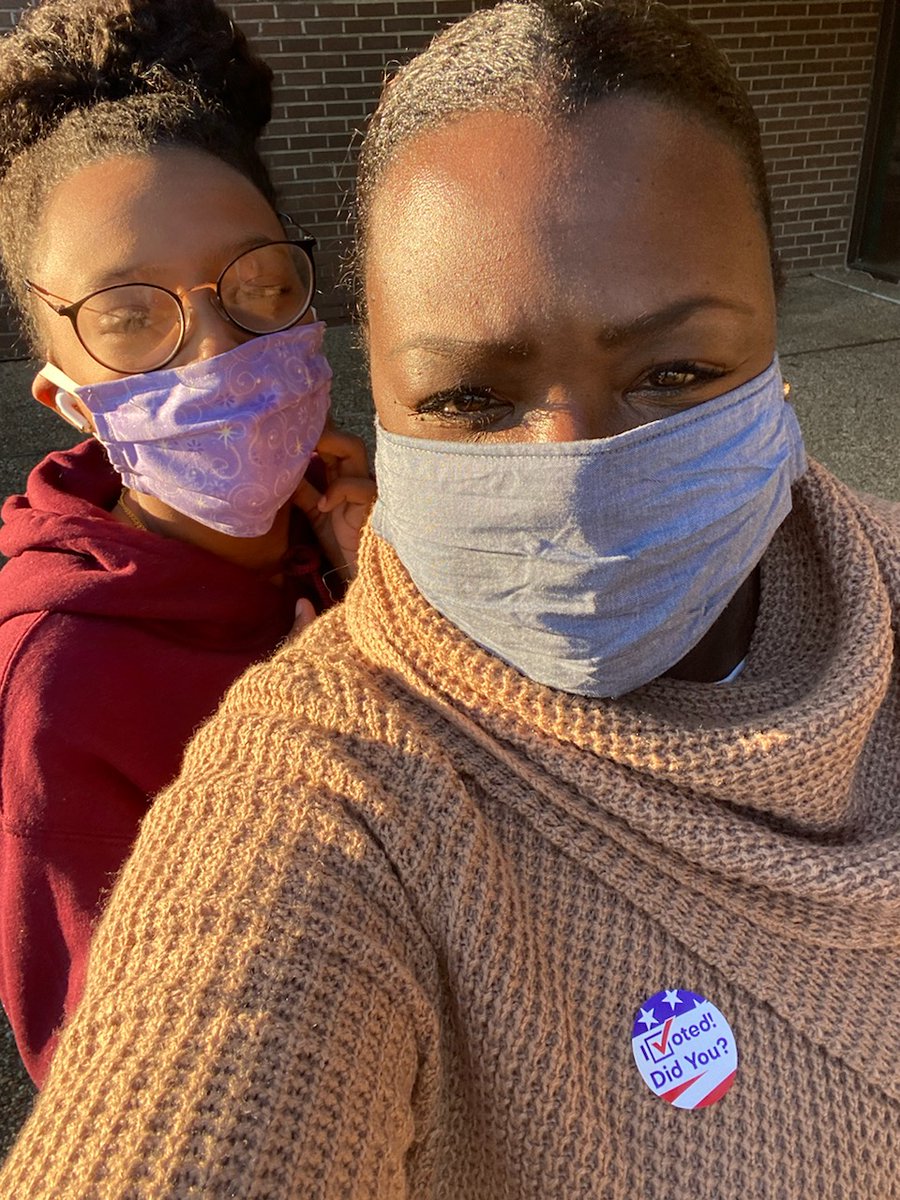 My college sophomore voting in her first Presidential election!! I will never fail to perform my duty with immense gratitude for those who fought, bled,  and died so I can. It's in God's hands now.