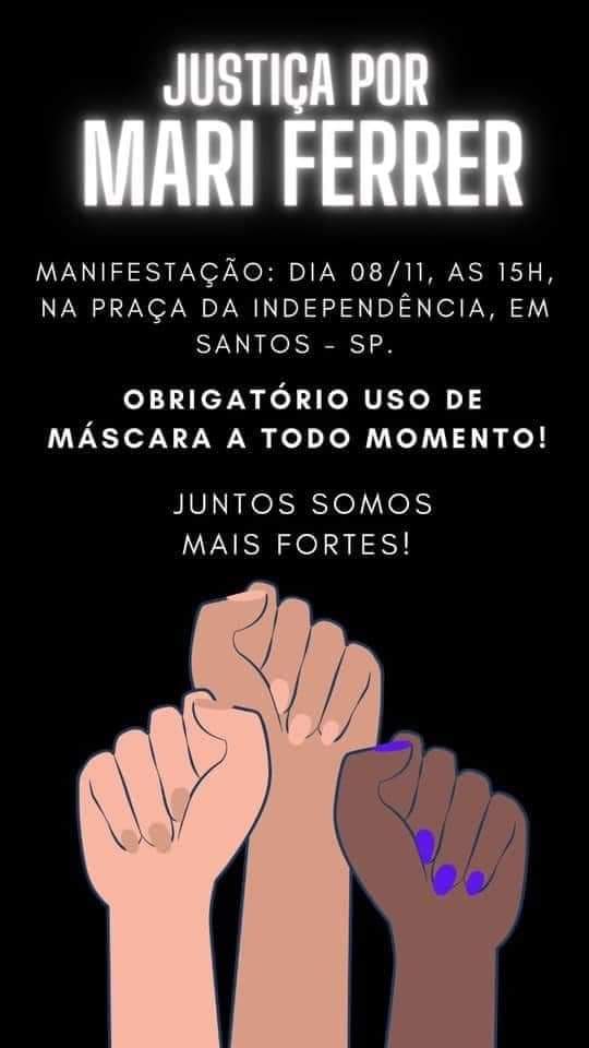 voekari's tweet photo. Divulguem o máximo possível
Ato em Florianópolis (em frente ao escritório do advogado)
Ato em SP no MASP
Ato no RJ na Cinelândia
Ato em Manaus em frente ao Teatro Amazonas
#justicapormariferrer https://t.co/XJDhFogFSE