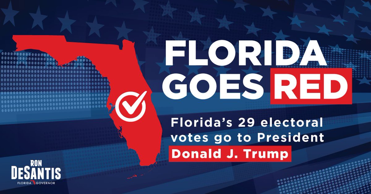 RonDeSantis's tweet photo. Florida voters have made their voices heard, delivering a BIG WIN for President @realDonaldTrump. https://t.co/94gyYdbpLE