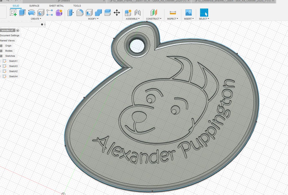 etgreg's tweet photo. @onthemedia @Bobosphere #Imprecision2020 Alexander Puppington - puppy medal is designed and ready for 3d printing. https://t.co/ipruYuf0s6