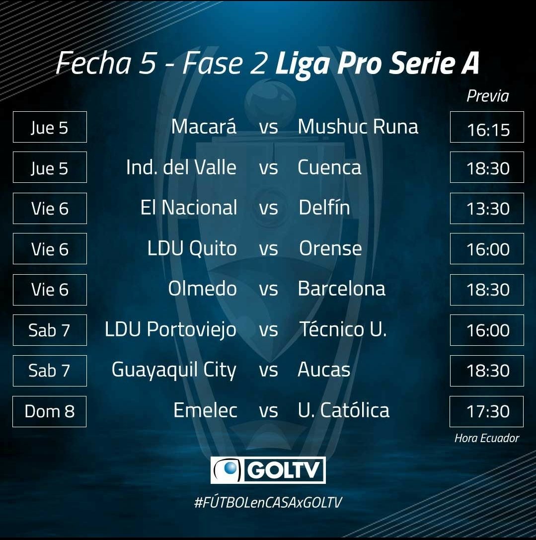 oroplustv's tweet photo. Fecha 5 @LigaProEC https://t.co/EZVXcVEc0t