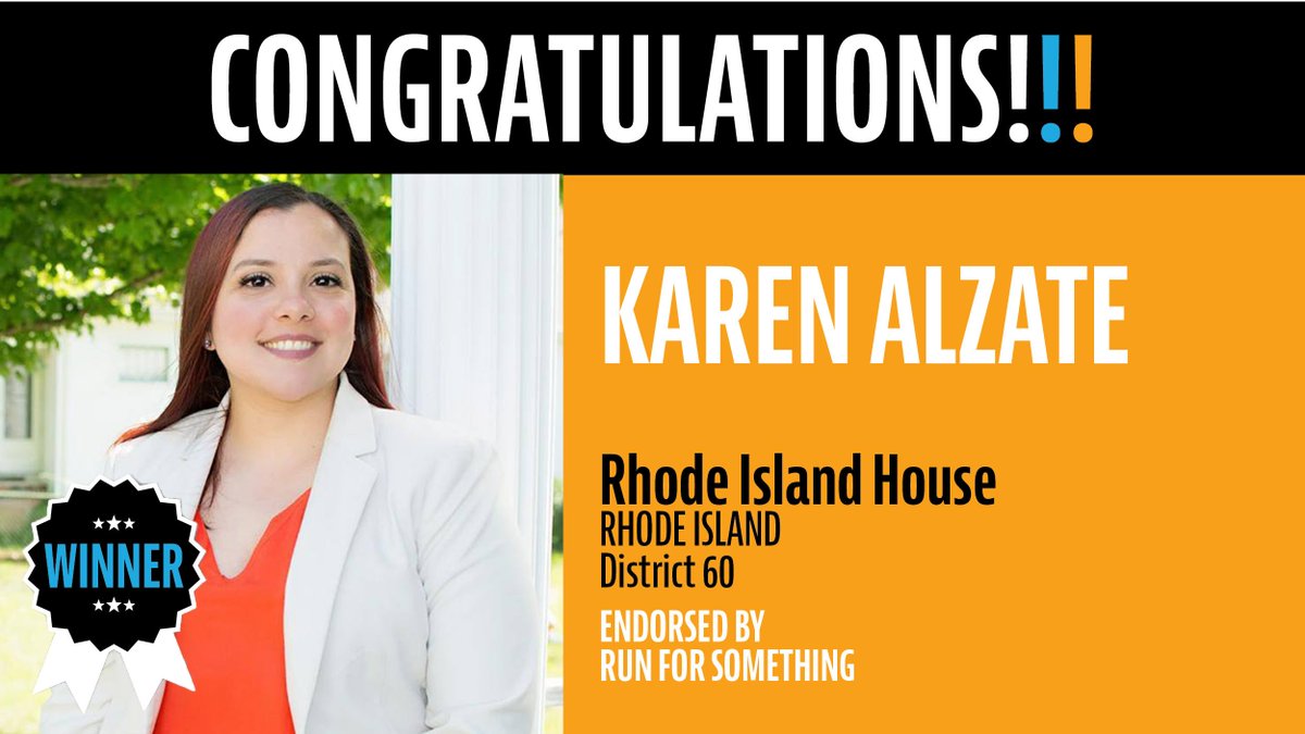 Another RFS candidate in the Rhode Island Legislature! Karen Alzate has just been re-elected to the Rhode Island State House in District 60!! For those of you keeping count, that's THREE RFS candidates who are now elected leaders in RI.