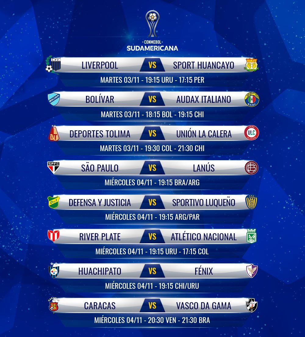 oroplustv's tweet photo. #ConmebolSudamericana 
Partidos de la semana,  #Emelec buscará asegurar su clasificación el Jueves 17:15 ante #UnionSantaFe. https://t.co/EqpNeLGjDy