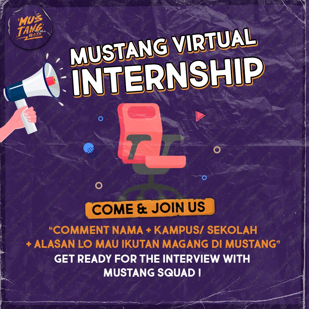WHAT?! #Mustang88fm nyari anak magang???!!! karena virtual jadi seluruh Indonesia boleeehhh ikutaaan!

absen yang mauuuu cussss~ #mustangvirtualinternship #internship