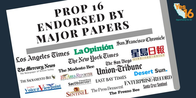 LWVC's tweet photo. Make sure you #VOTE #YESonProp16 today! We need opportunity for all! Our take: https://t.co/50SQ6tYaZm https://t.co/U7Wf9z8BKs